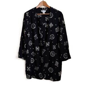 Lew Magram Vintage 1980s Rayon Jacket / Cardigan – Black & White – Size 12